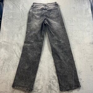 FASHION NOVA Moto Jeans Women Size 7 Black Good Acid Wash Ribbed Knee HLC08